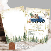 冬のオーネダーランドフォレストアニマルズファースト誕生日 招待状