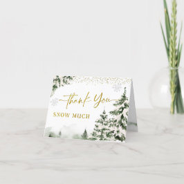 冬のオーネダーランドフォレストファースト誕生日折り畳み サンキューカード