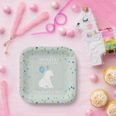 冬のオーネダーランドブルー誕生日ポーラベアスノー ペーパープレート (パーティー)