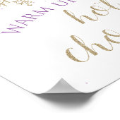 冬のオーネダーランドホットチョコレートバーサインパープル ポスター (角)