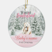 冬のオーネダーランド初めてのクリスマスが森を支える セラミックオーナメント (左)