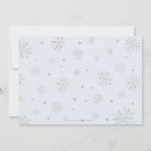 冬のオーネダーランド北極動物雪一歳 招待状 (裏面)