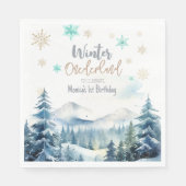 冬のオーネダーランド素晴らしい誕生日 スタンダードランチョンナプキン (正面)