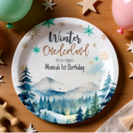 冬のオーネダーランド素晴らしい誕生日 ペーパープレート