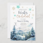 冬のオーネダーランド素晴らしい誕生日 招待状 (正面)