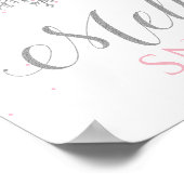 冬のオーネダーランド雪のピンクの銀ポスター ポスター (角)