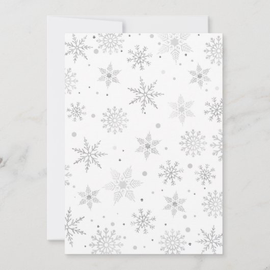 冬のオーネダーランド雪の結晶の最初の誕生日 招待状 (裏面)