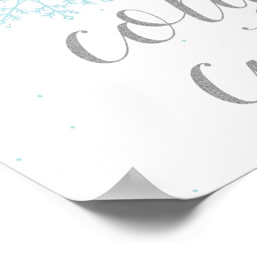 冬のオーネダーランド食品サインブルースノーフレーク ポスター (角)