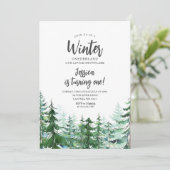 冬のオーネダーランド1歳の誕生日ウッドランドフォレスト 招待状 (スタンド正面)