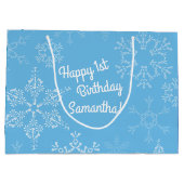 冬のオーネダーランド1st誕生日パーティー雪 ラージペーパーバッグ (裏面)