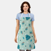 冬のオールオーバープリントエプロン エプロン (着用した状態)