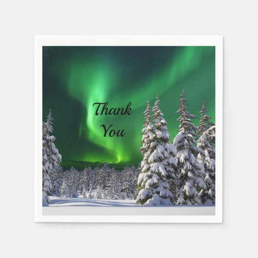 冬のオーロラ スタンダードカクテルナプキン (正面)