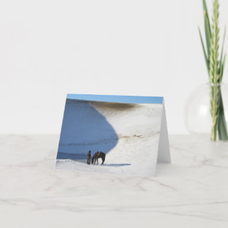 冬のカウボーイと馬 サンキューカード