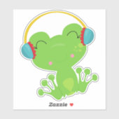 冬のカエル，かわいいカエル，緑のカエル，イヤーマフ シール (シート)