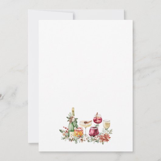 冬のカクテルの手すてき描きパーティーを手に入れよう 招待状 (裏面)