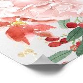 冬のカップルがシャワー歓迎の看板を金色に ポスター (角)