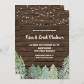 冬のカップル素朴ベビーシャワー招待状 招待状 (正面/裏面)