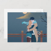 冬のカップル ポストカード (正面/裏面)