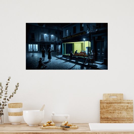 「冬のカフェテラスで新しいよだかは」 ポスター (キッチン)