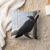 冬のカラスの森 クッション (ブランケット)