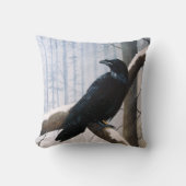 冬のカラスの森 クッション (正面)