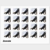 冬のカラスの森 スクエアシール (シート)