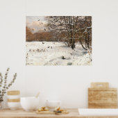 冬のカラス飛んでいるの日1901年 |ヴィンテージ ポスター (キッチン)