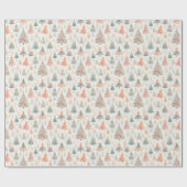 冬のカラフル木をフェスティバルで包む ラッピングペーパー (フラット)