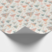 冬のカラフル木をフェスティバルで包む ラッピングペーパー (角)