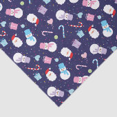 冬のカラフル雪だるまクリスマスサンタパターン 薄葉紙 (詳細)