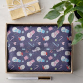 冬のカラフル雪だるまクリスマスサンタパターン 薄葉紙 (ギフト)