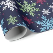 冬のカラフル雪 ラッピングペーパー (ロールコーナー)