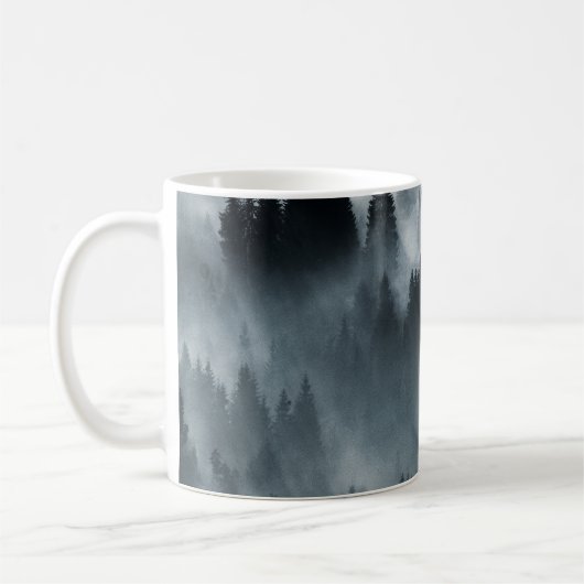 冬のカルパス人:日の出の山の風景 コーヒーマグカップ (左)