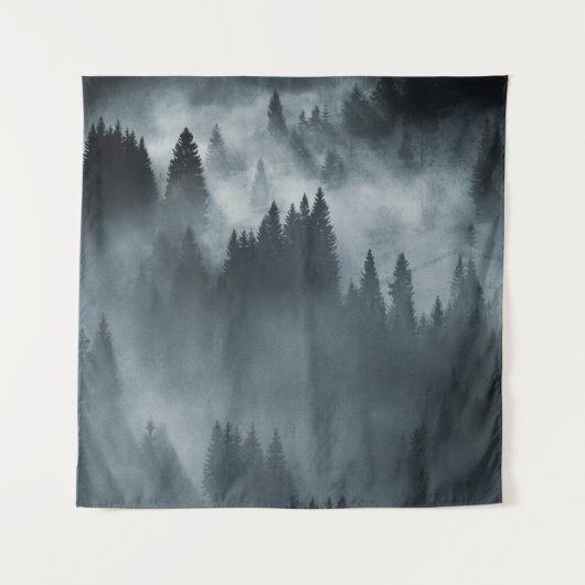 冬のカルパス人:日の出の山の風景 タペストリー (正面)