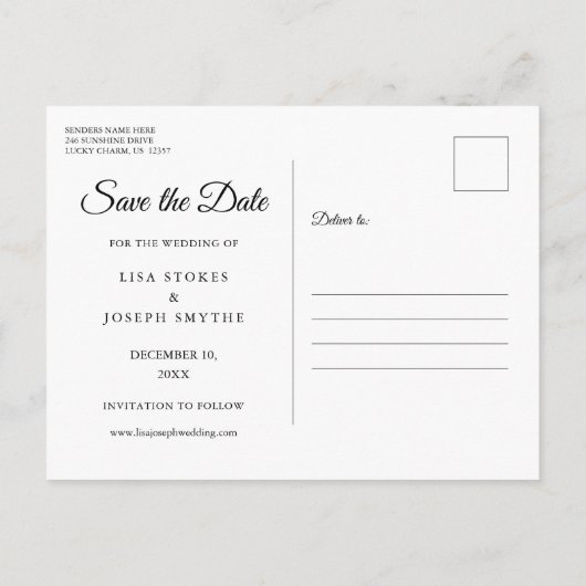 冬のカレンダー金ゴールドハート日付の保存 案内ポストカード (裏面)