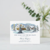 冬のカントリークリスマス引っ越しのお知らせ ポストカード (スタンド正面)