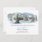 冬のカントリークリスマス引っ越しのお知らせ ポストカード (正面/裏面)