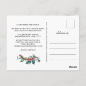 冬のカントリークリスマス引っ越しのお知らせ ポストカード (裏面)