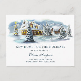 冬のカントリークリスマス引っ越しのお知らせ ポストカード