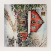 冬のカントリーレッドバーン ジグソーパズル (横)