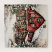 冬のカントリーレッドバーン ジグソーパズル (横)