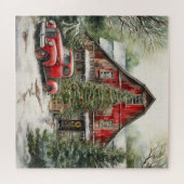 冬のカントリーレッドバーン ジグソーパズル (横)