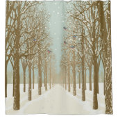 冬のカントリーロード シャワーカーテン (正面)