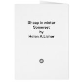 冬のカードに入った羊 (裏面)