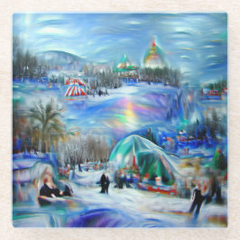 冬のカーニバル ガラスコースター