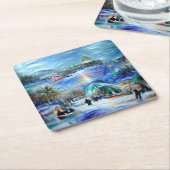 冬のカーニバル スクエアペーパーコースター (アングル)