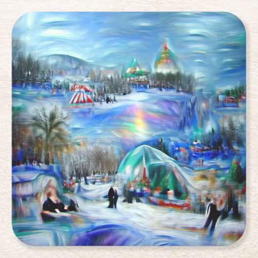 冬のカーニバル スクエアペーパーコースター (正面)
