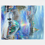 冬のカーニバル フリースブランケット (正面(横))