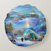 冬のカーニバル ラウンドクッション (裏面)