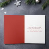 冬のガーランドクリスマスと美しい灰色の馬 シーズンカード